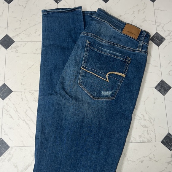 American Eagle 12 Long Hi-Rise Hi rise jegging STRETCHY denim jeans pants - Picture 3 of 3